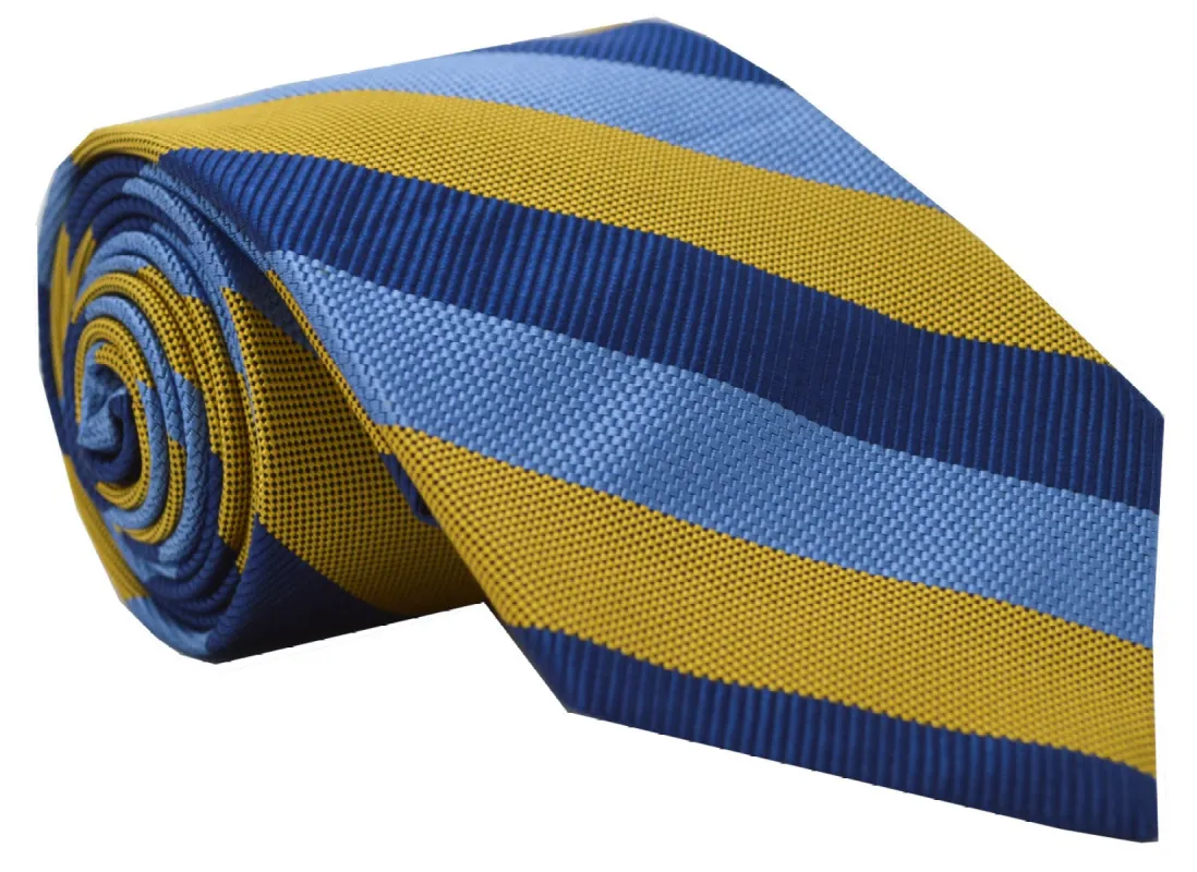 Borden Stripe Tie Yellow/Blue sold by Mountain & Sackett