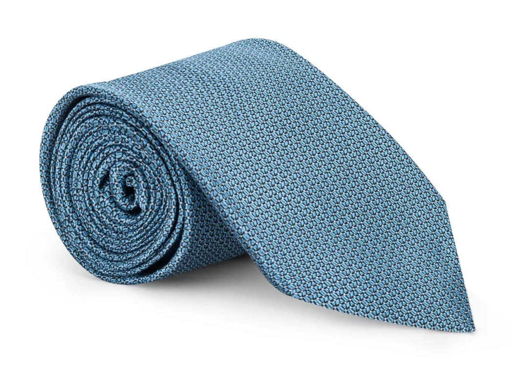 Varet Blue Semi Solid Geo Tie sold by Mountain & Sackett