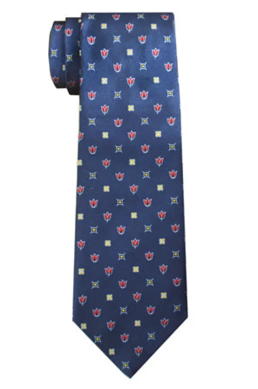 Harrow Flower Tie Navy sold by Mountain & Sackett