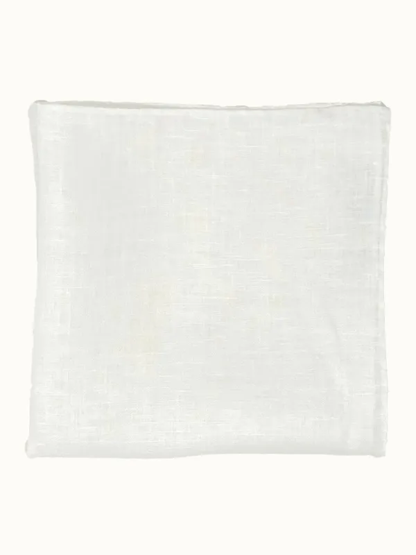 White Linen Pocket Square sold by Mountain & Sackett