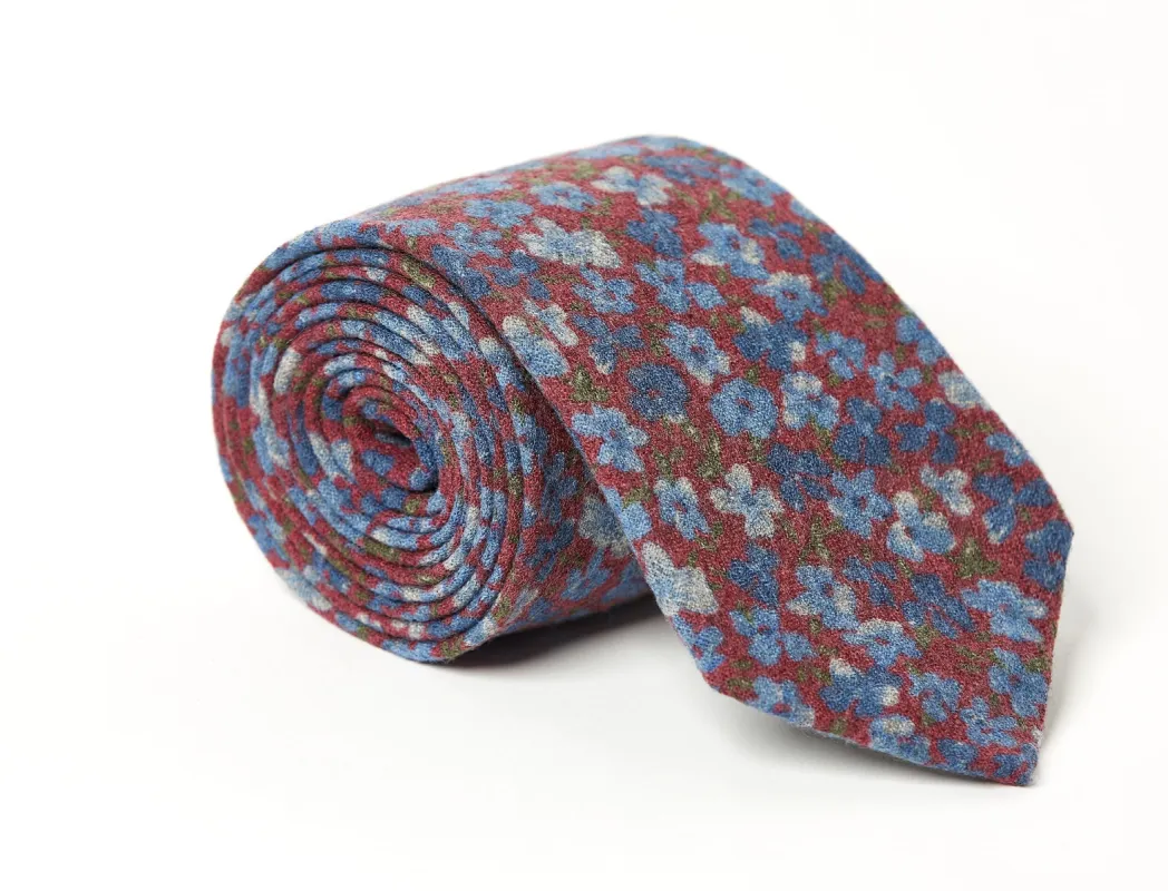 Orchard Maroon Floral Tie sold by Mountain & Sackett
