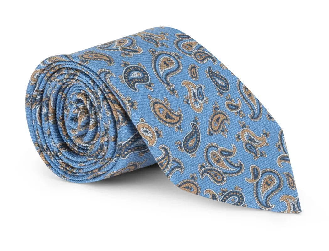 Quinlan Light Blue Paisley Tie sold by Mountain & Sackett