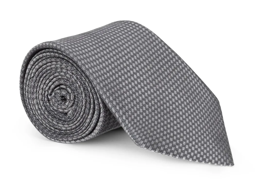 Tilson Silver Semi-Solid Tie sold by Mountain & Sackett