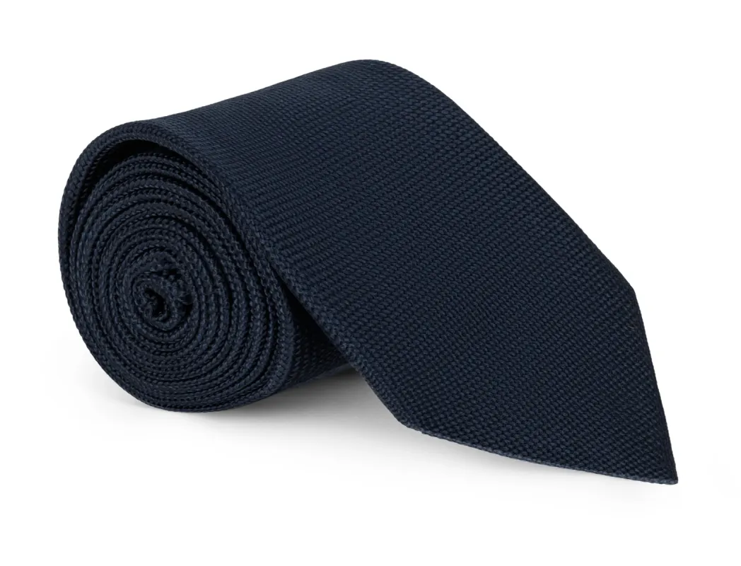 Mallory Navy Solid Tie sold by Mountain & Sackett