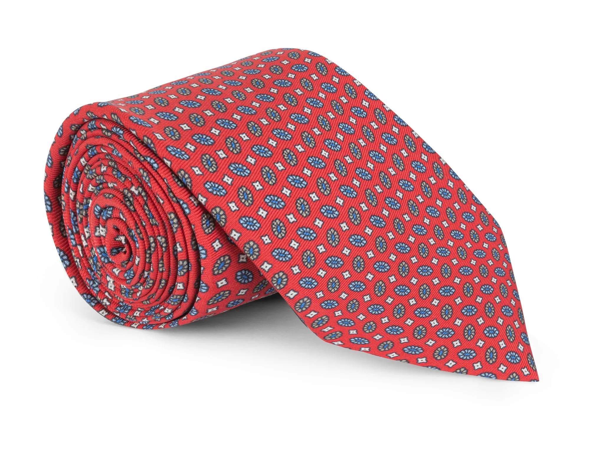 Holten Red Foulard Tie sold by Mountain & Sackett