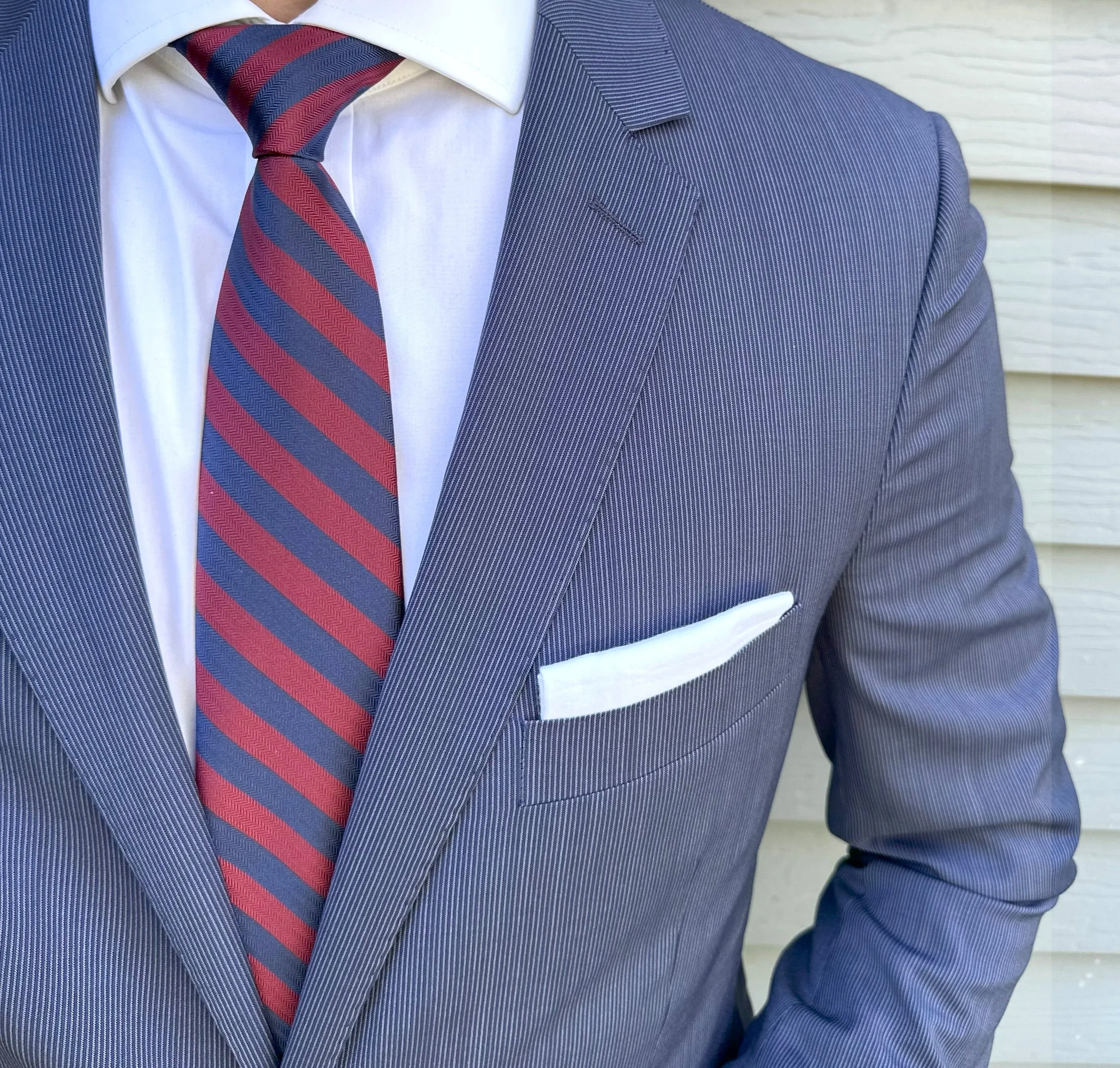 Lewiston Red Stripe Tie sold by Mountain & Sackett product image thumbnail 2