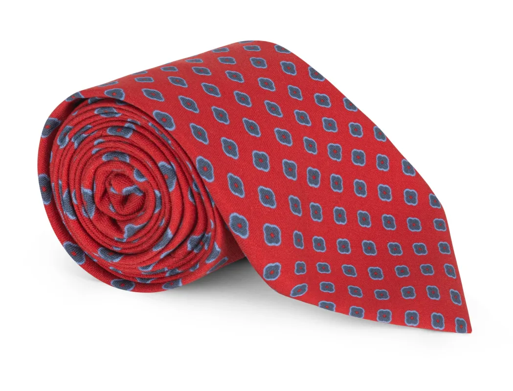 Barnes Red Foulard Tie sold by Mountain & Sackett