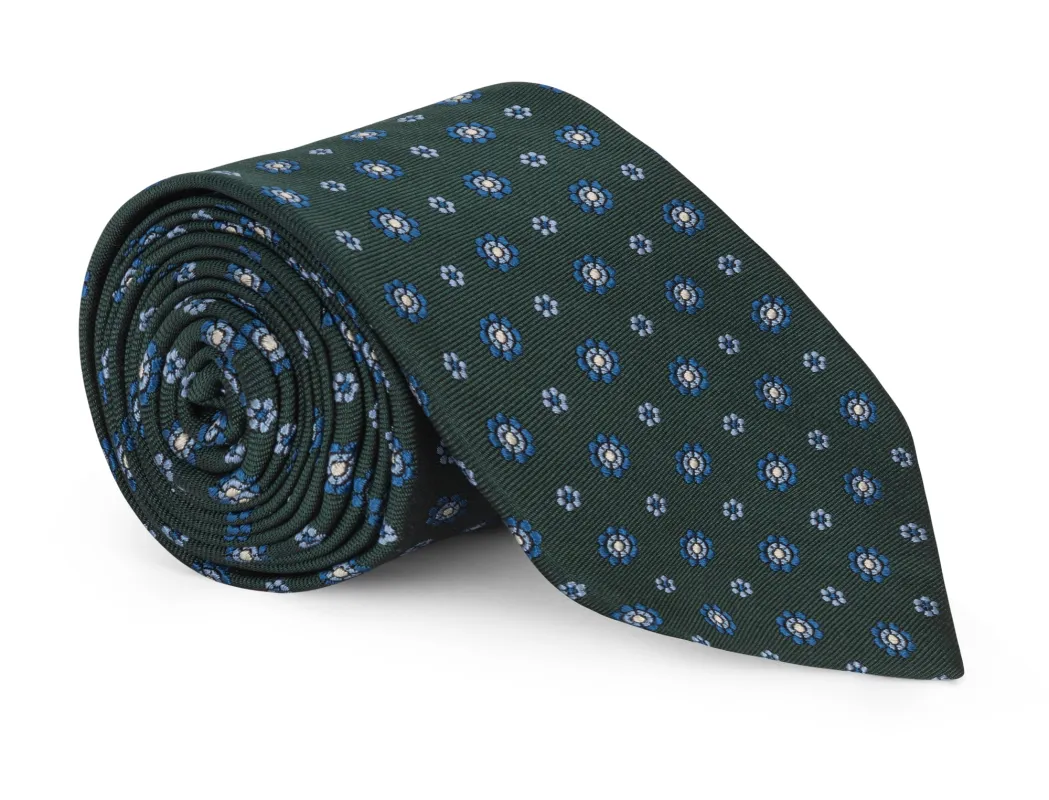 Watson Dark Green Foulard Tie sold by Mountain & Sackett