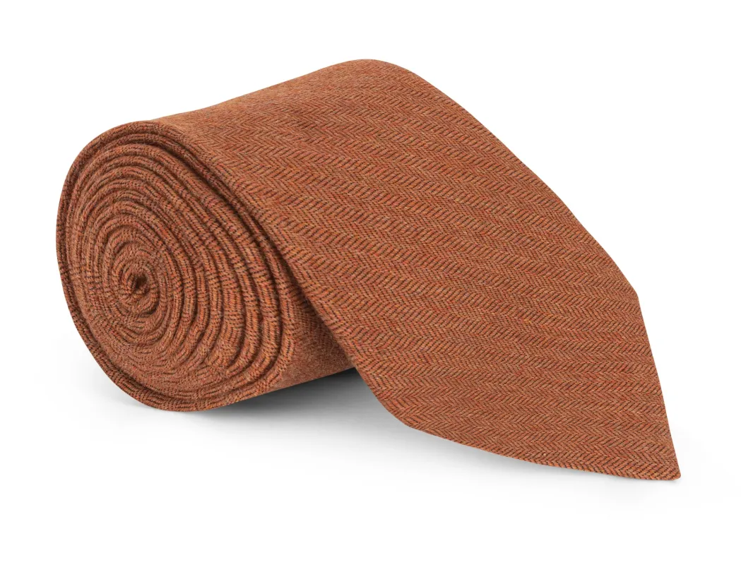 Dorsey Copper Herringbone Tie sold by Mountain & Sackett