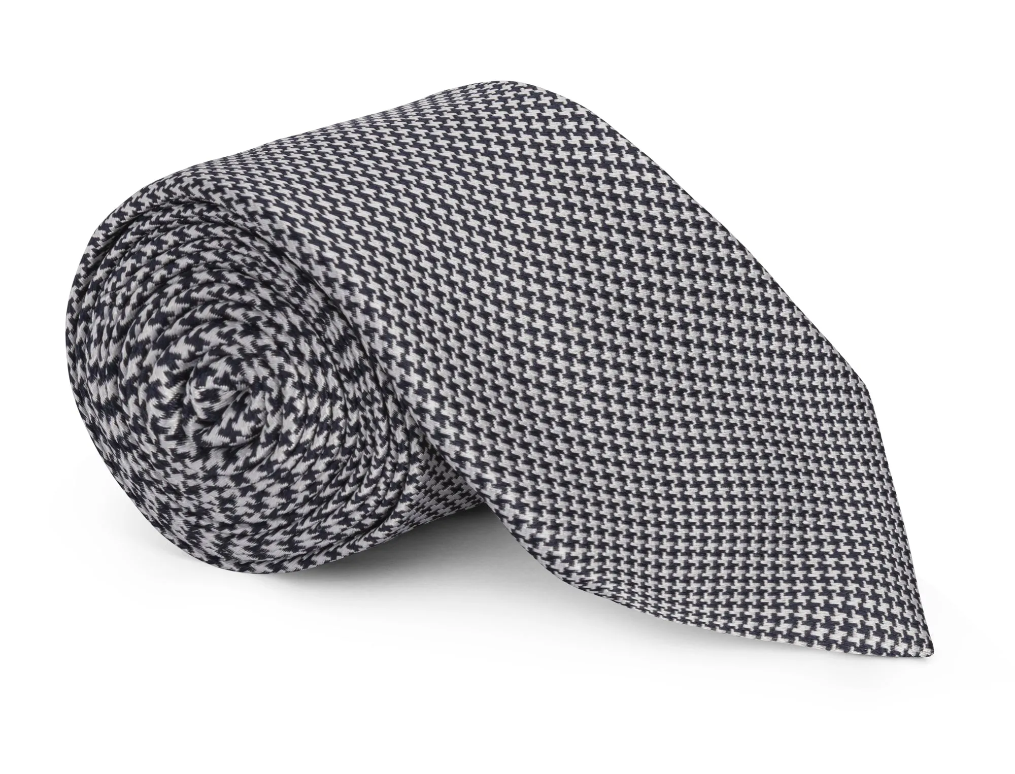 Benton Black & White Houndstooth Tie sold by Mountain & Sackett