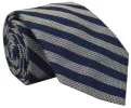 Burling Grenadine Stripe Tie Navy/Khaki sold by Mountain & Sackett