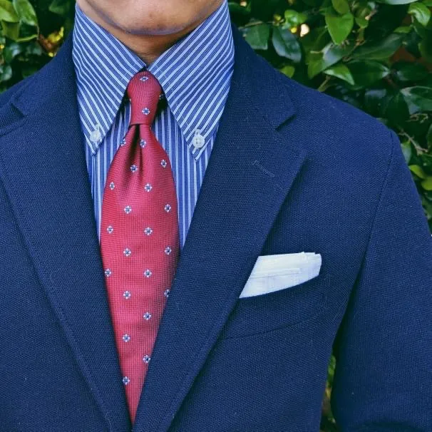 Thompson Red Foulard Tie sold by Mountain & Sackett product image thumbnail 2