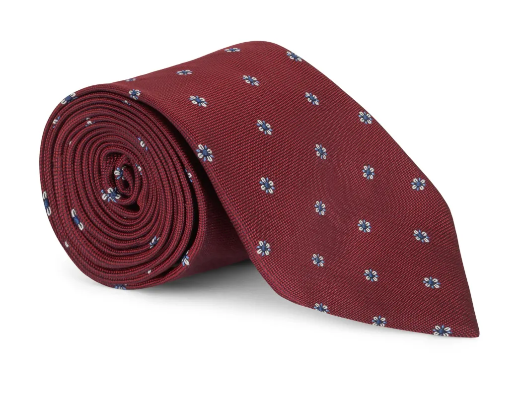 Thompson Red Foulard Tie made by Mountain & Sackett