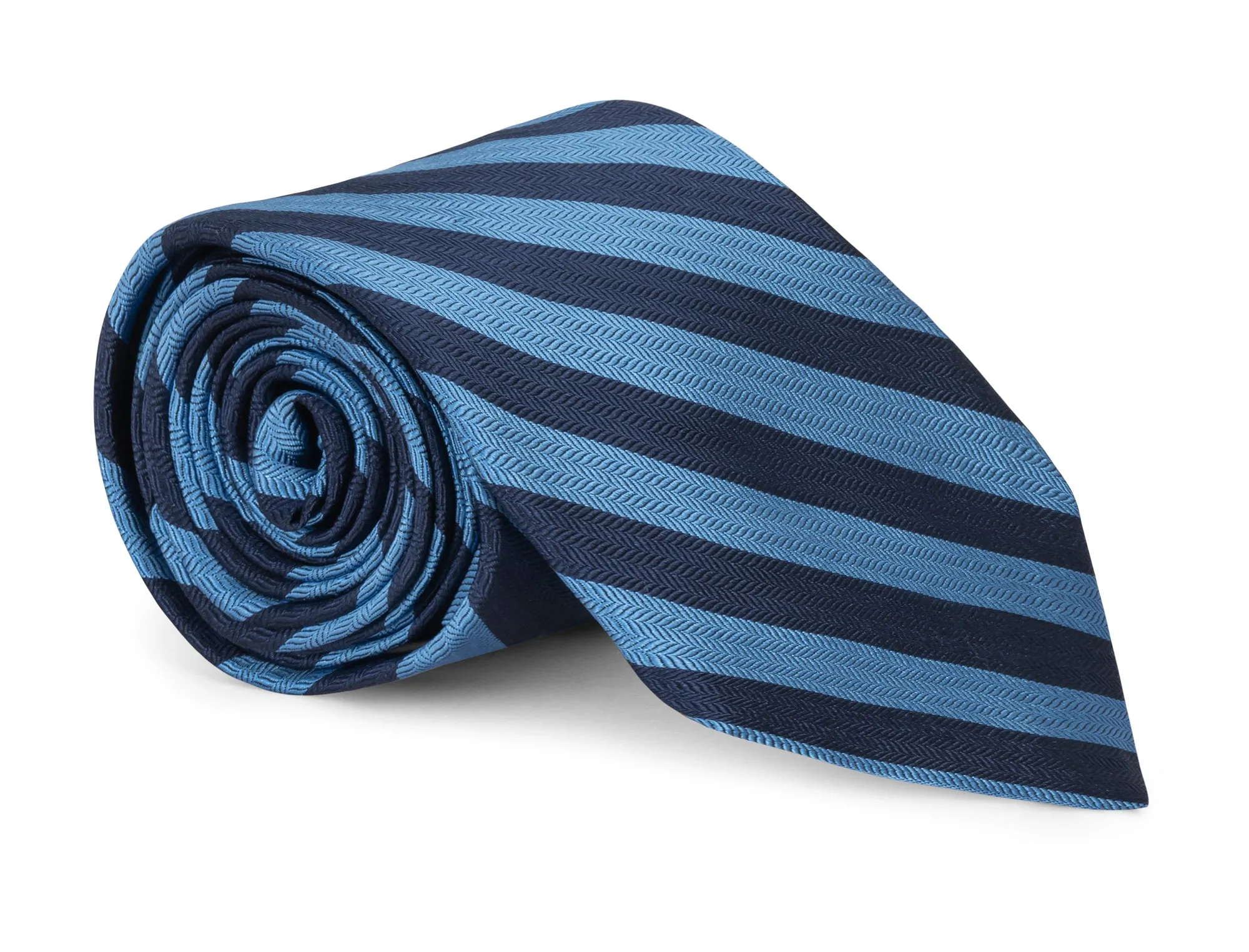 Lewiston Blue Stripe Tie sold by Mountain & Sackett
