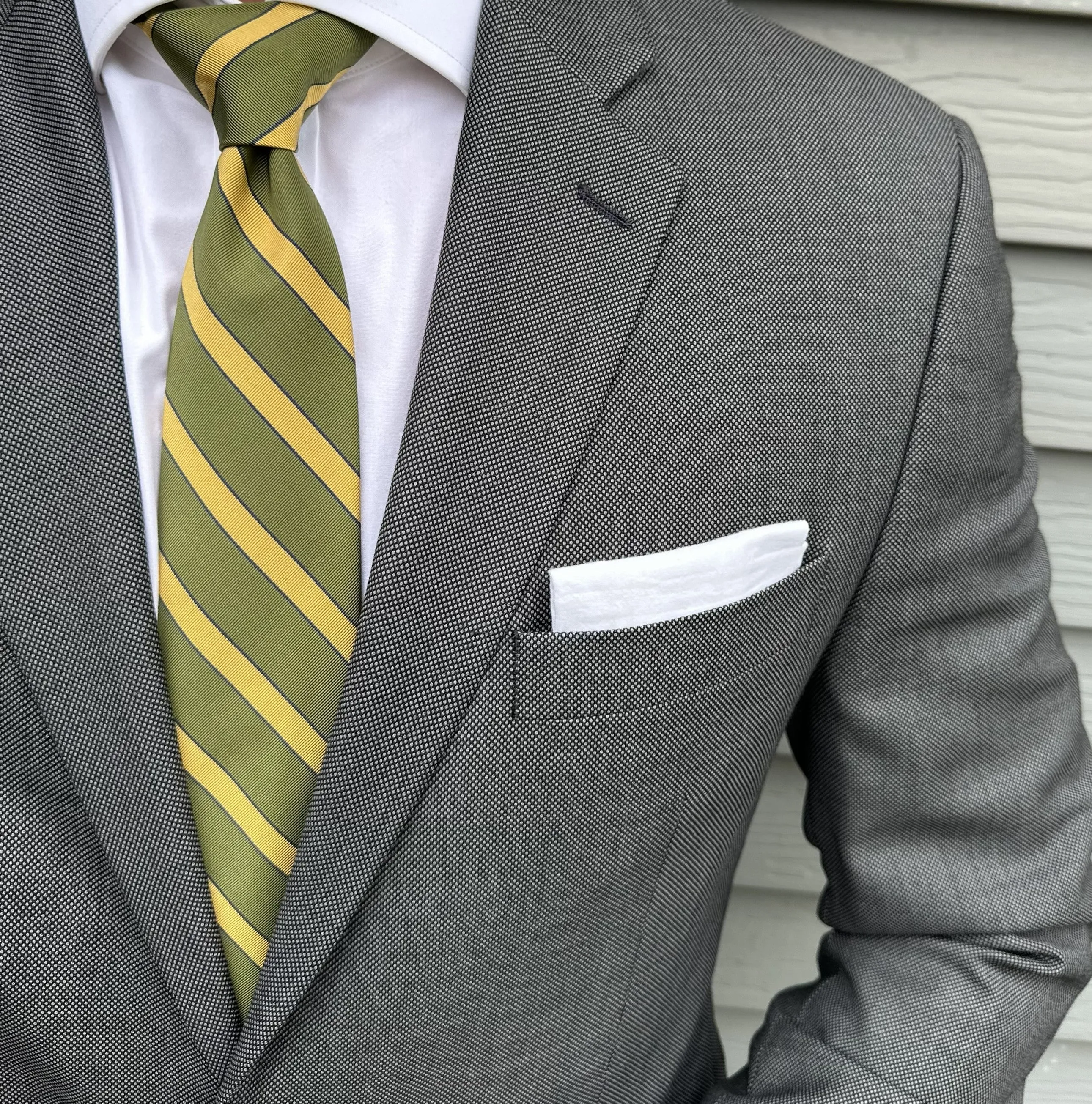 Collins Olive Mogador Stripe Tie sold by Mountain & Sackett product image thumbnail 2