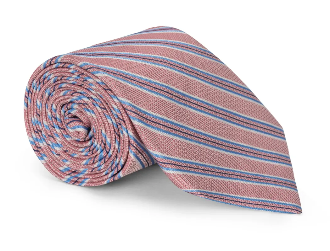 Osborn Pink Stripe Tie made by Mountain & Sackett