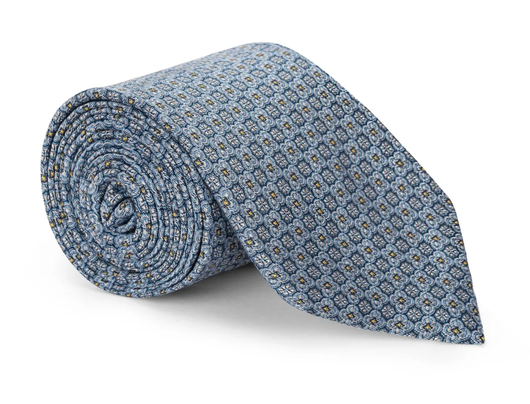 Kessel Blue Foulard Necktie made by Mountain & Sackett
