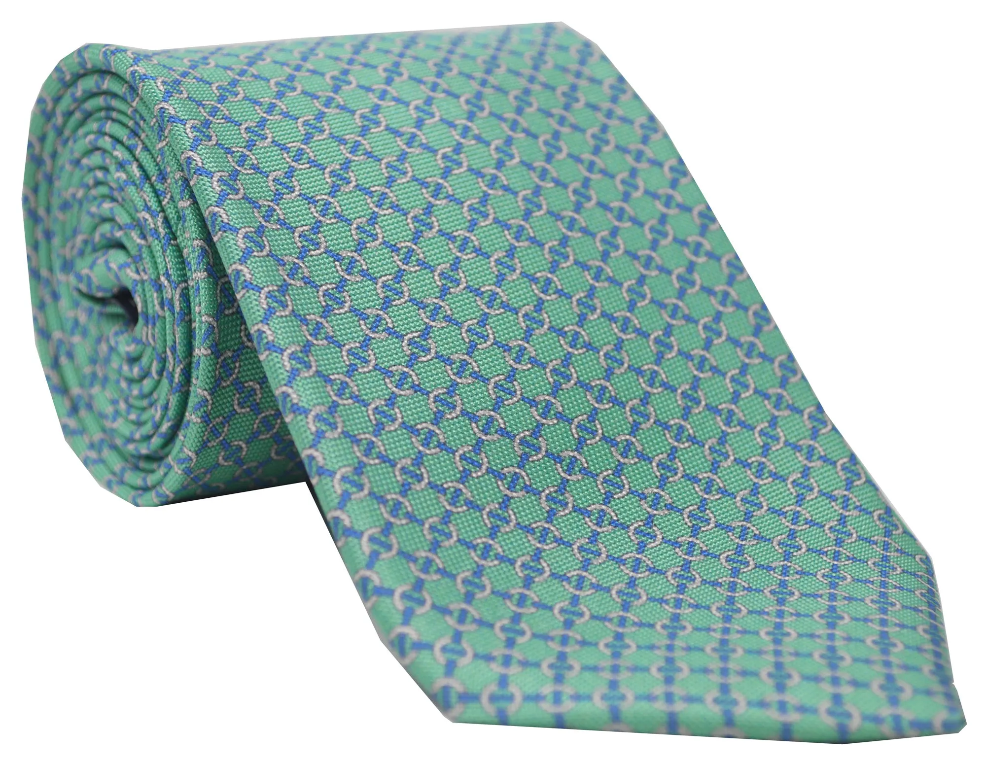 Rawlins Panama Link Tie Green sold by Mountain & Sackett