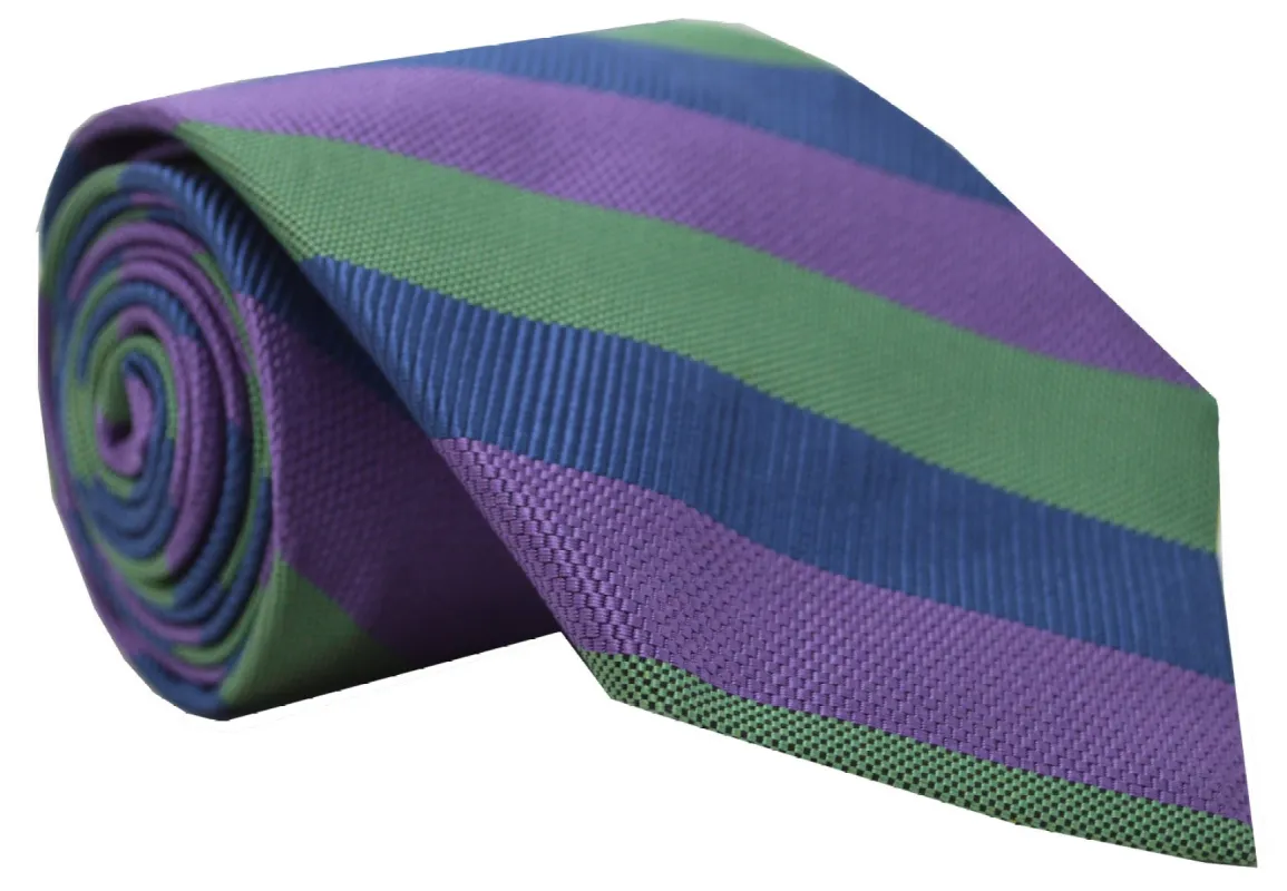 Borden Stripe Tie Green/Purple sold by Mountain & Sackett