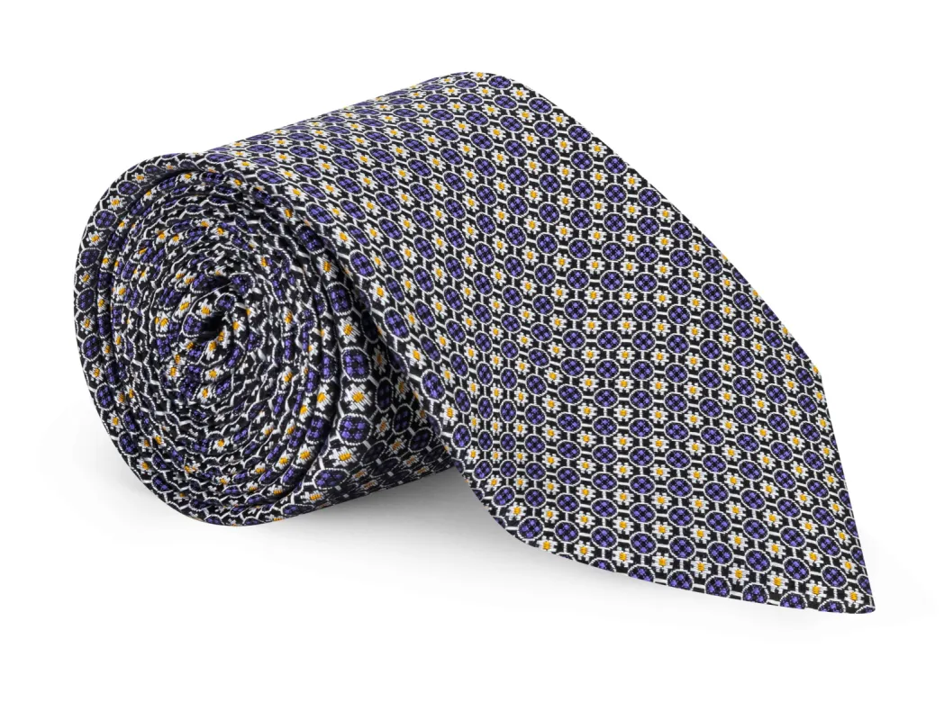 Ainslie Purple Micro Geo Tie sold by Mountain & Sackett