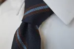 Parsons Grenadine Stripe Tie Navy sold by Mountain & Sackett