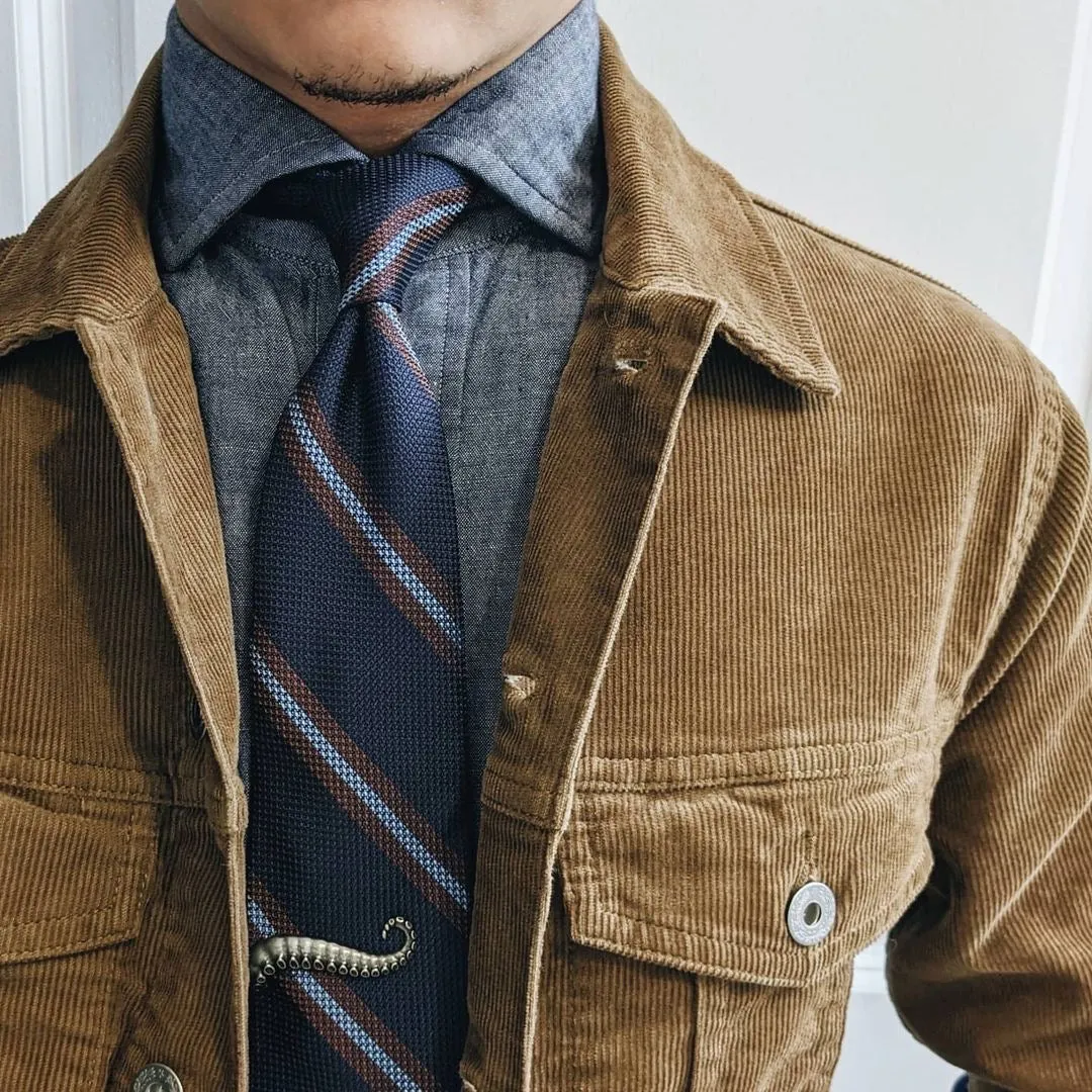 Parsons Grenadine Stripe Tie Navy sold by Mountain & Sackett product image thumbnail 3