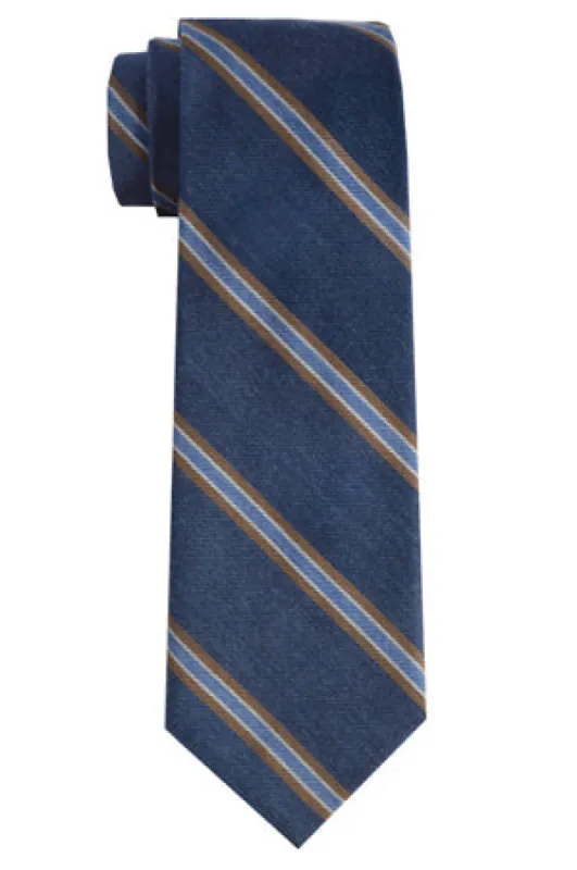 Crosby Striped Tie Navy sold by Mountain & Sackett