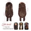 Tie Band Long Braids Butter Satin Bonnet | Brown sold by YANIBEST