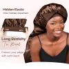 Tie Band Long Braids Butter Satin Bonnet | Brown sold by YANIBEST