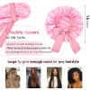 Double Layer Satin Bonnet with Tie Band Sleepwear| Light Pink sold by YANIBEST
