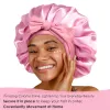 Double Layer Satin Bonnet with Tie Band Sleepwear| Light Pink sold by YANIBEST