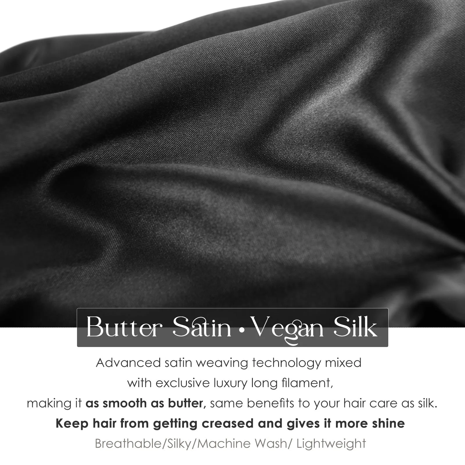 Butter Satin Knotted Turban | Black sold by YANIBEST product image thumbnail 3