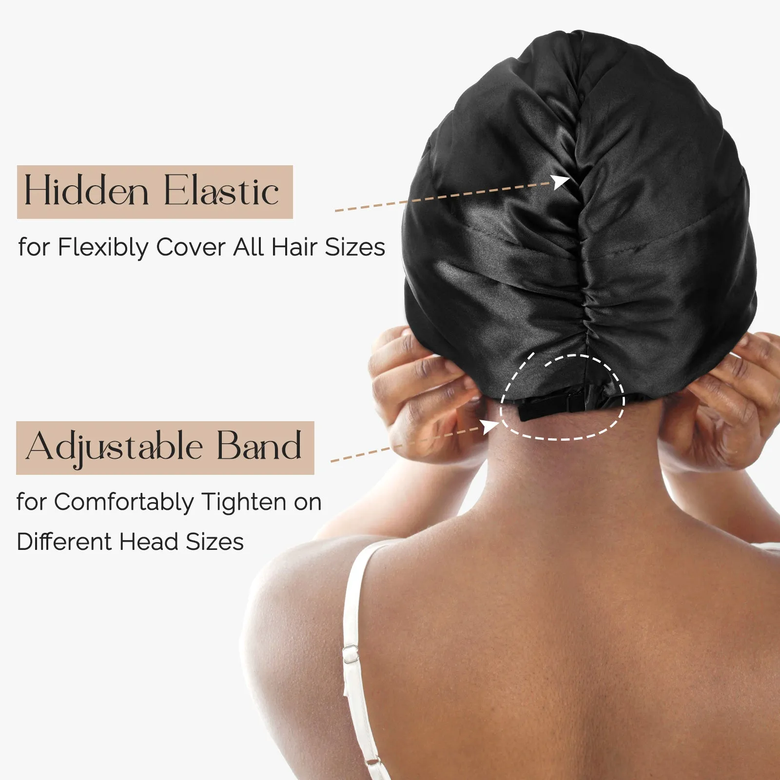 Butter Satin Knotted Turban | Black sold by YANIBEST product image thumbnail 2