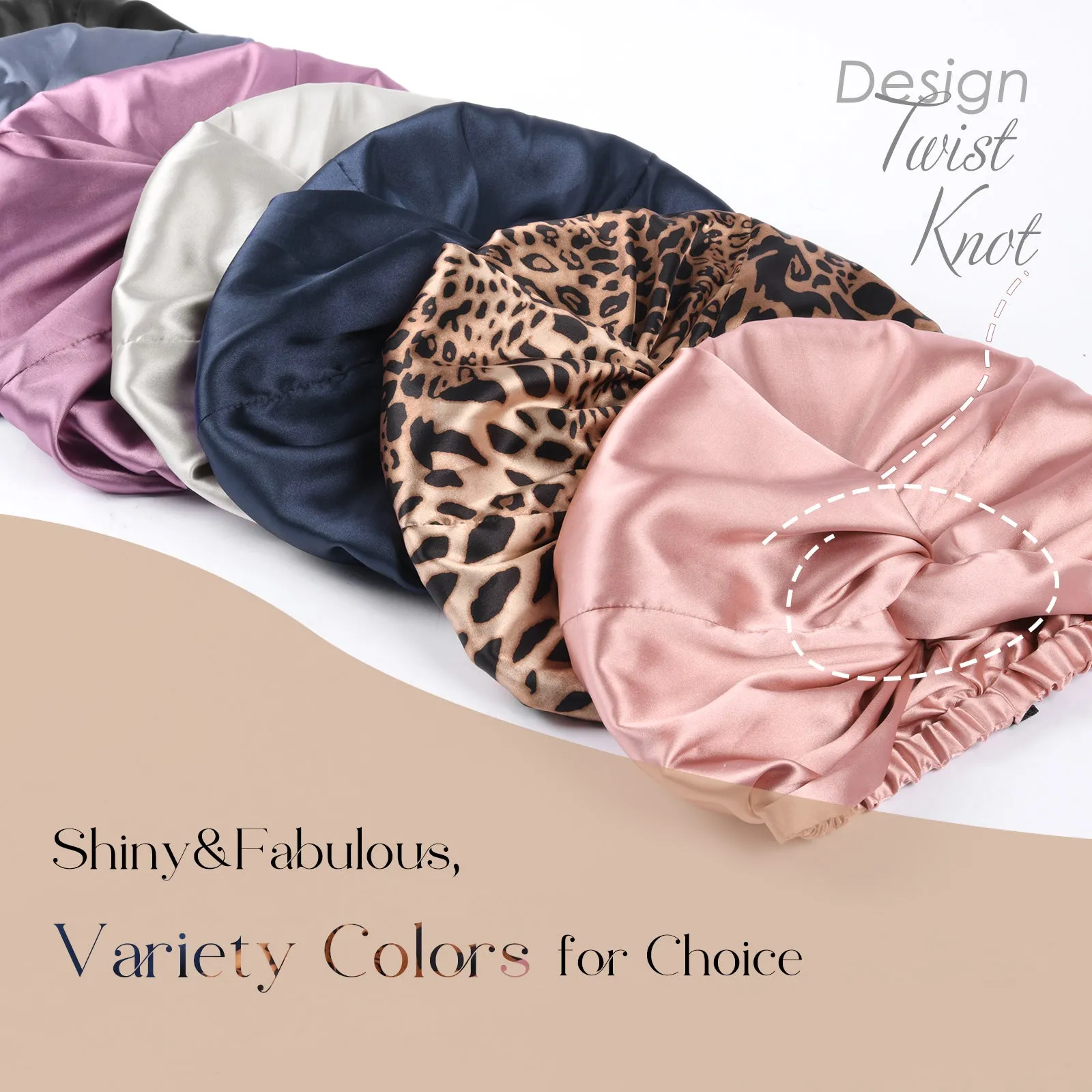 Butter Satin Knotted Turban | Black sold by YANIBEST product image thumbnail 5