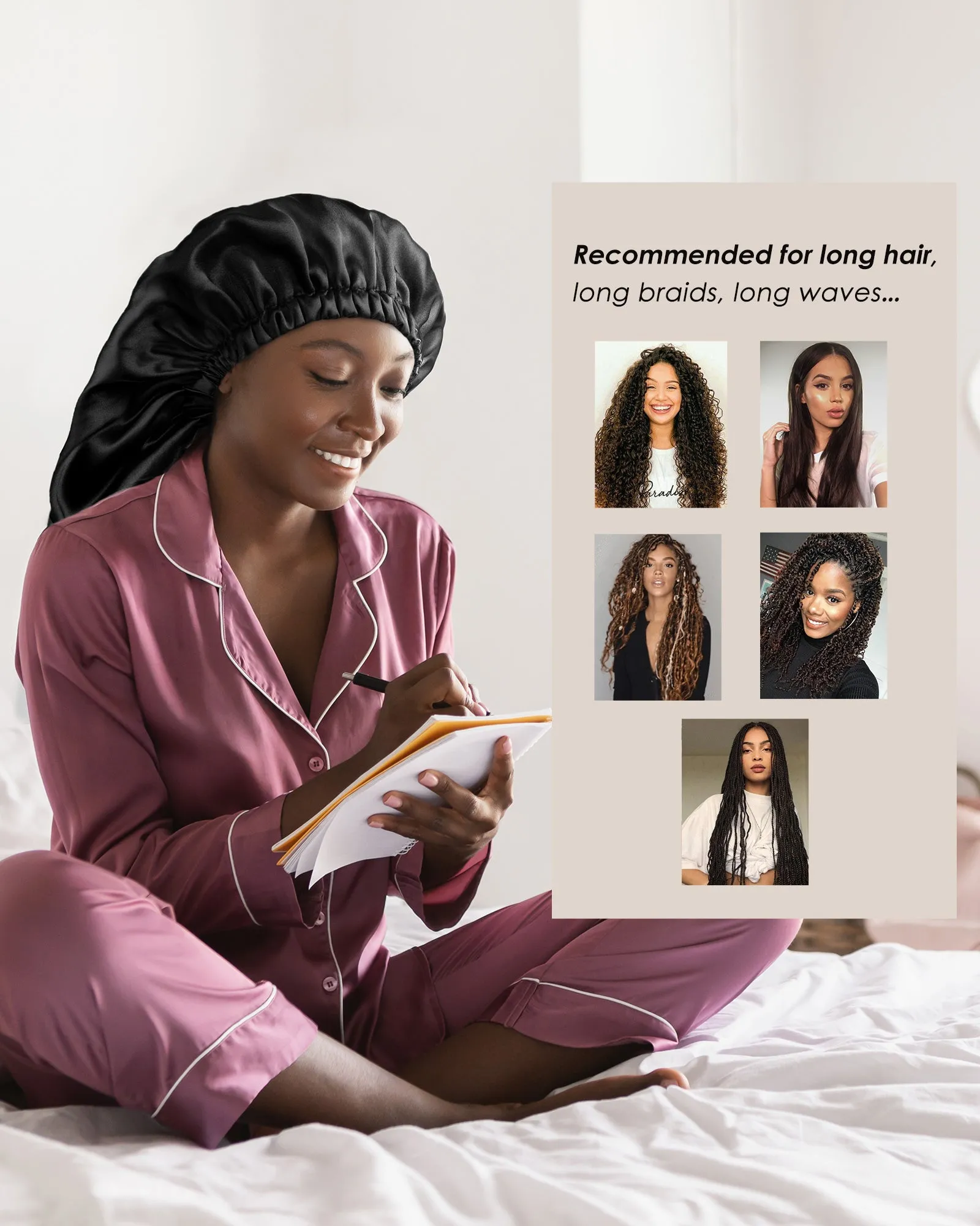 Silk Butter Satin Bonnet For Braids - Indigo Blue sold by YANIBEST product image thumbnail 2