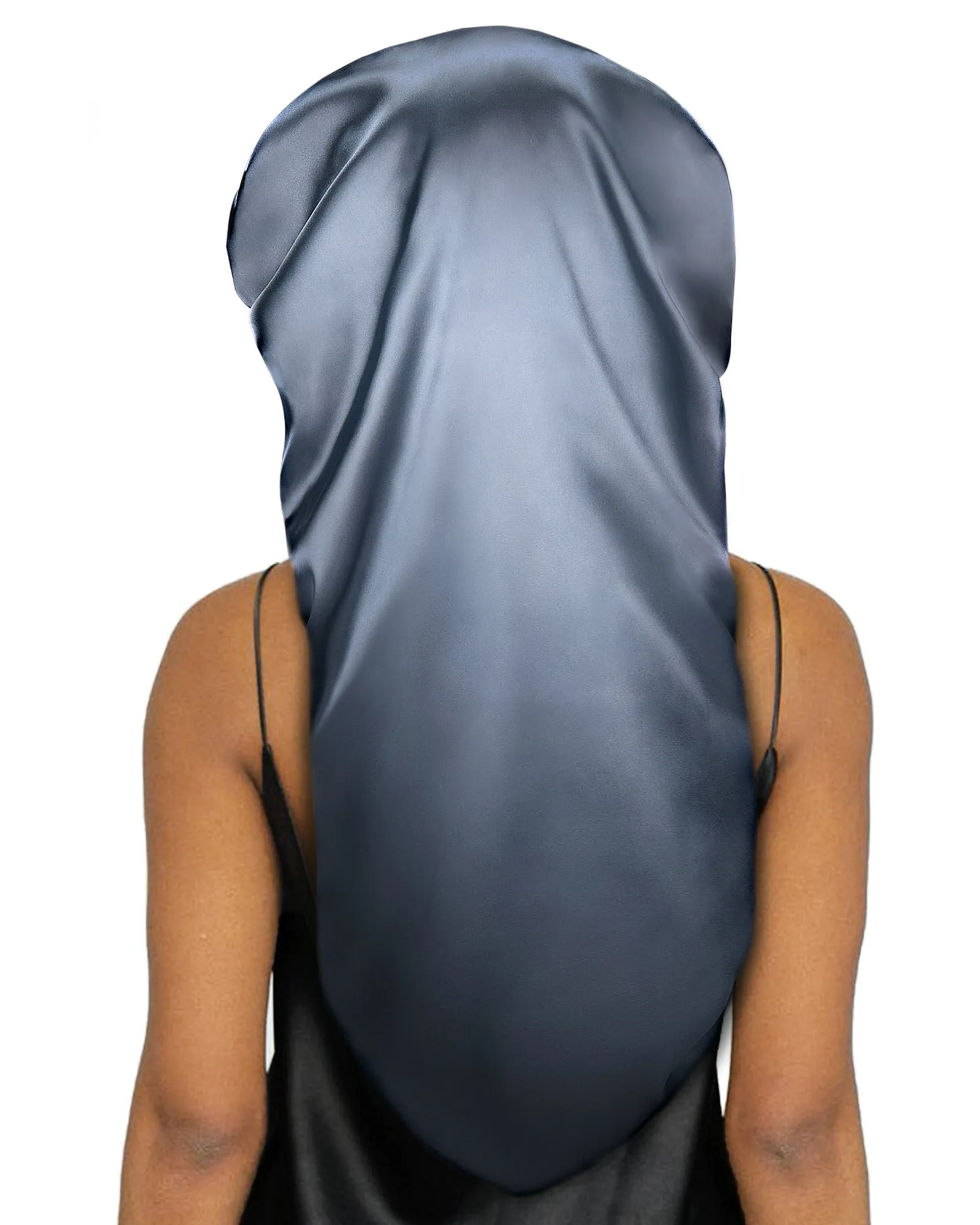 Silk Butter Satin Bonnet For Braids - Indigo Blue sold by YANIBEST