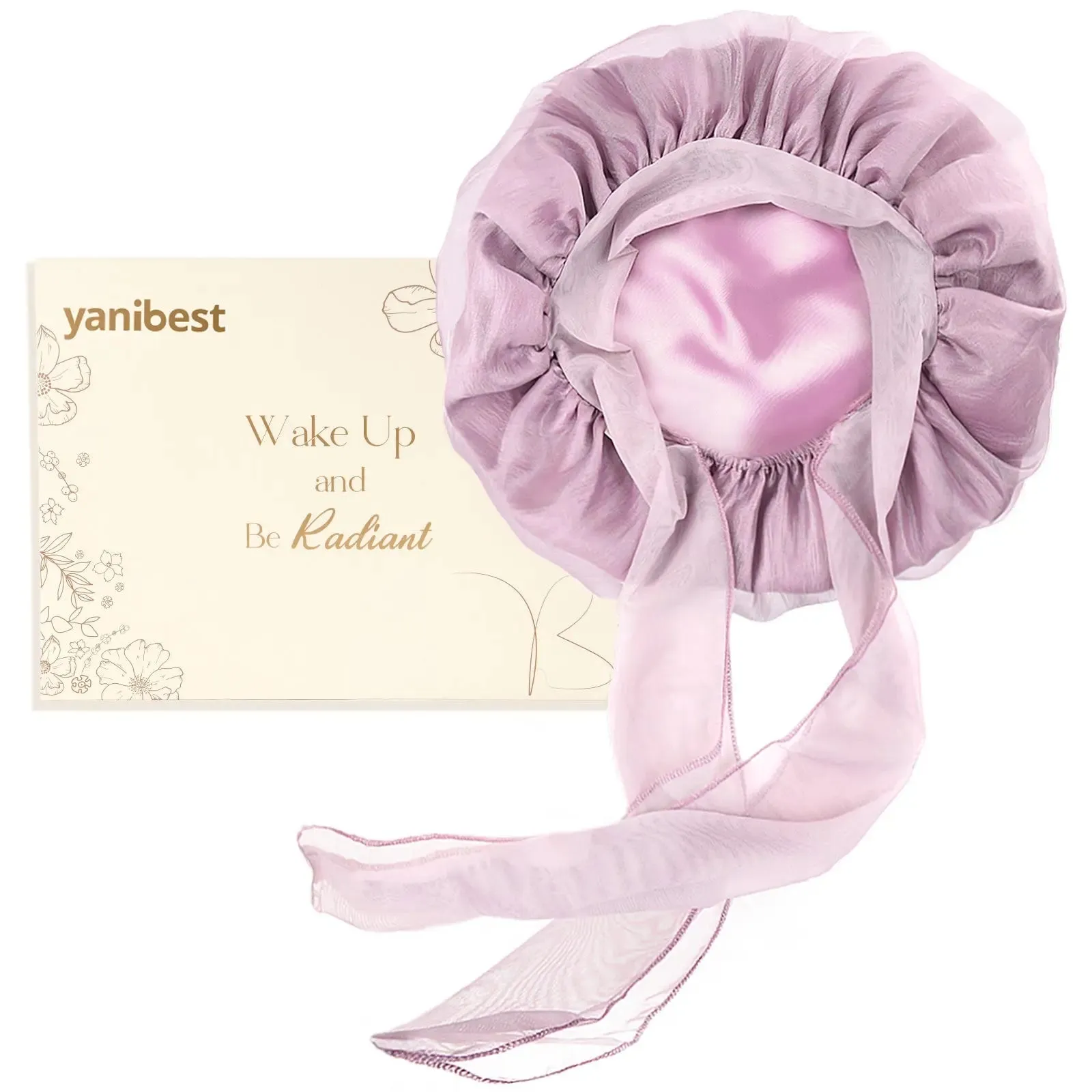 Silk Breeze Satin Bonnet with Tie Band - Purple sold by YANIBEST