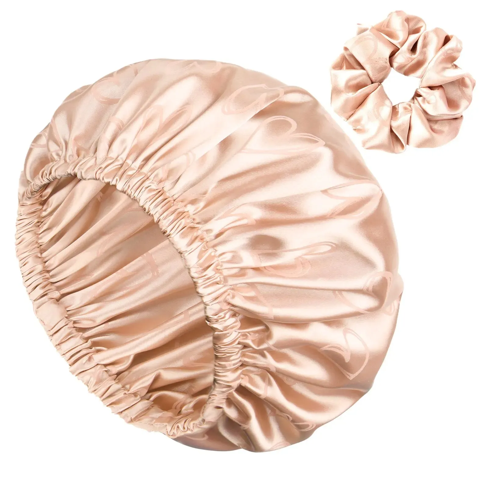Silk Butter Satin Bonnet Adjustable Elastic - Pink Heart sold by YANIBEST product image thumbnail 5