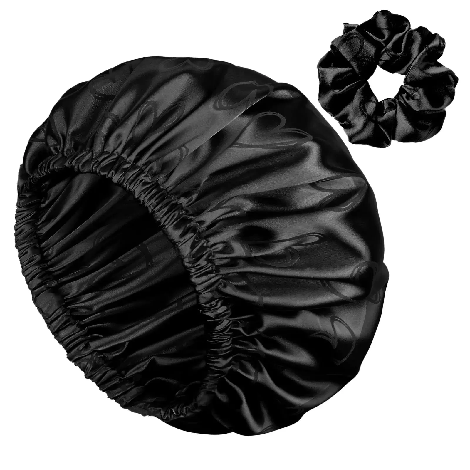 Silk Butter Satin Bonnet Adjustable Elastic - Pink Heart sold by YANIBEST product image thumbnail 2