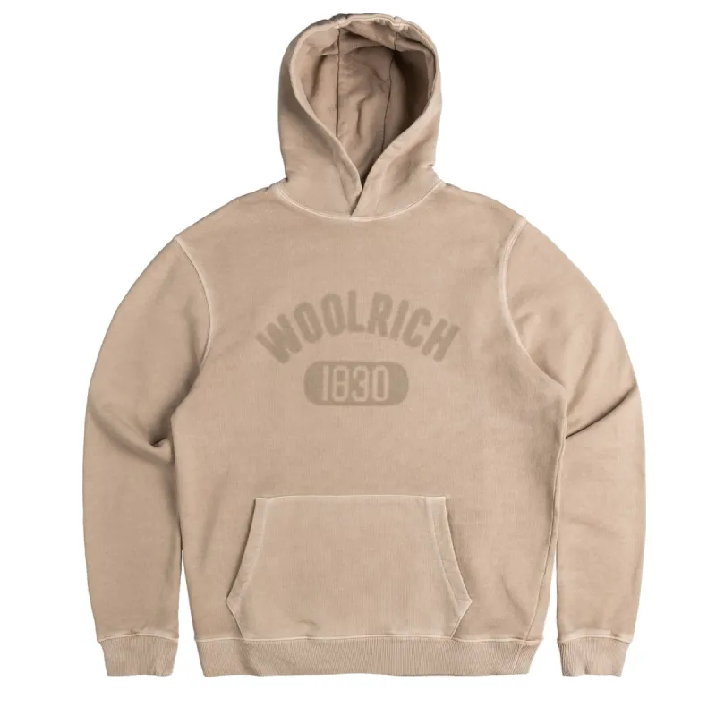 Woolrich Garment Dyed Logo Hoodie sold by Asphalt Gold
