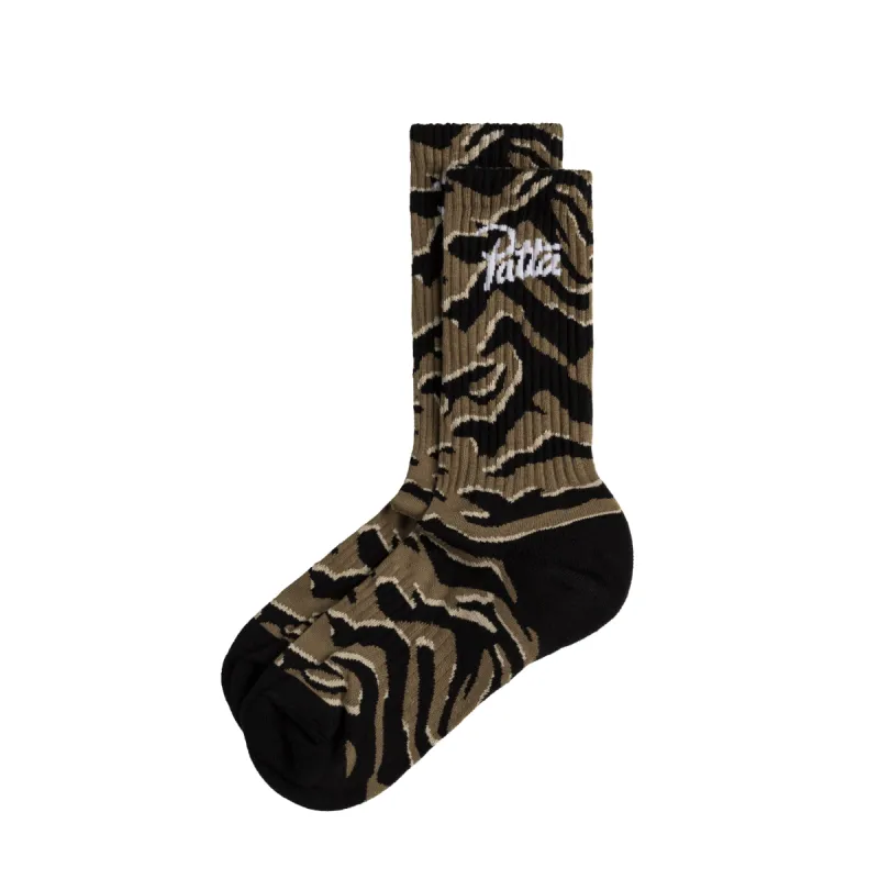 Patta Tiger Stripe Script Logo Sport Socks sold by Asphalt Gold