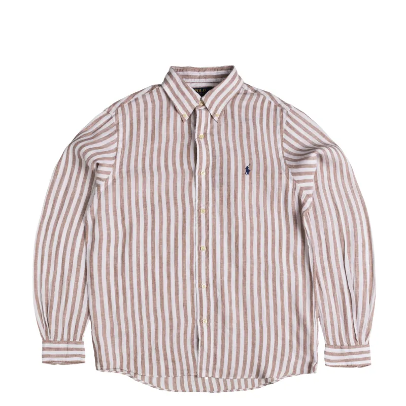 Polo Ralph Lauren Custom Fit Striped Linen Shirt sold by Asphalt Gold