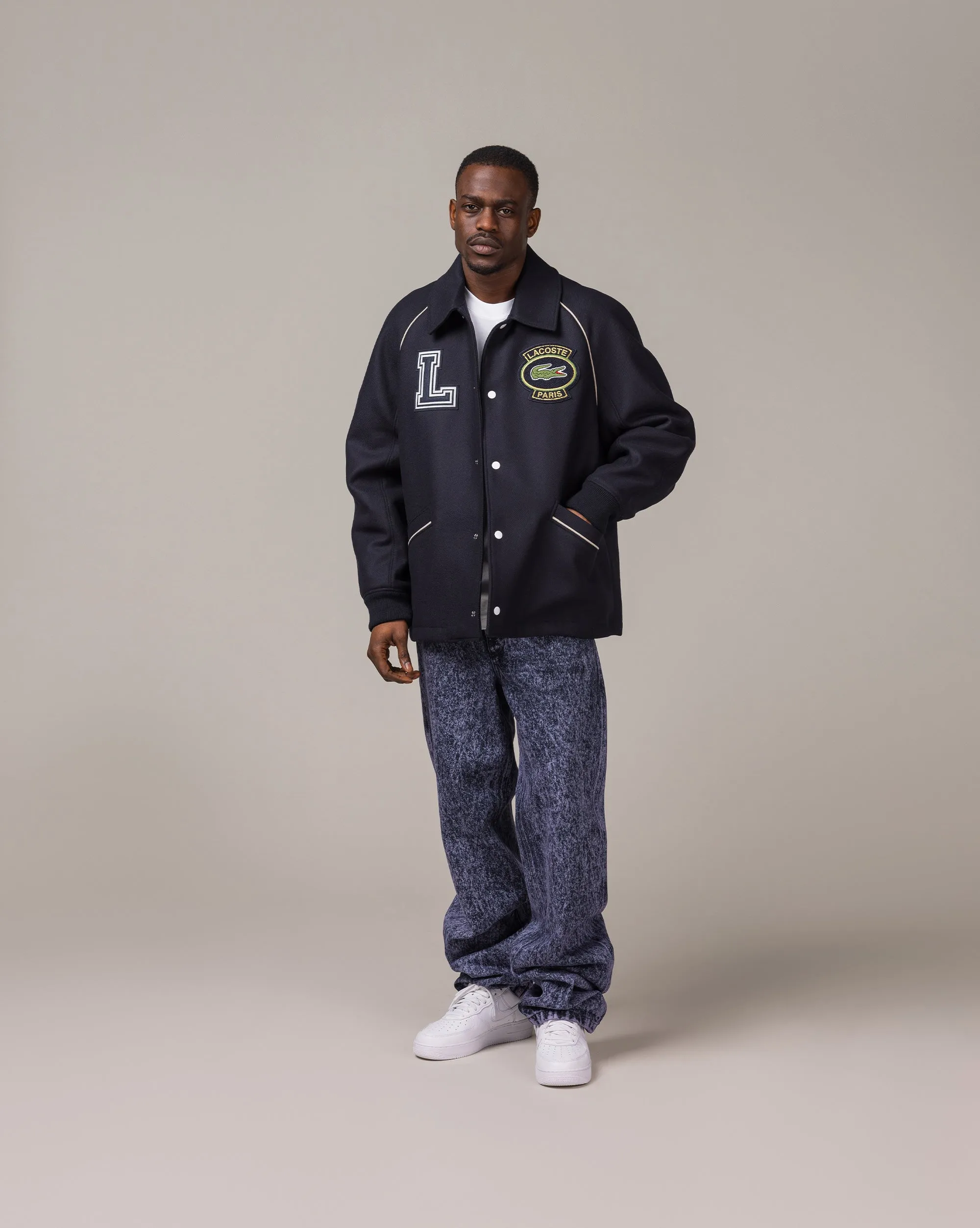 Lacoste Premium Wool Varsity Badge Jacket sold by Asphalt Gold product image thumbnail 2