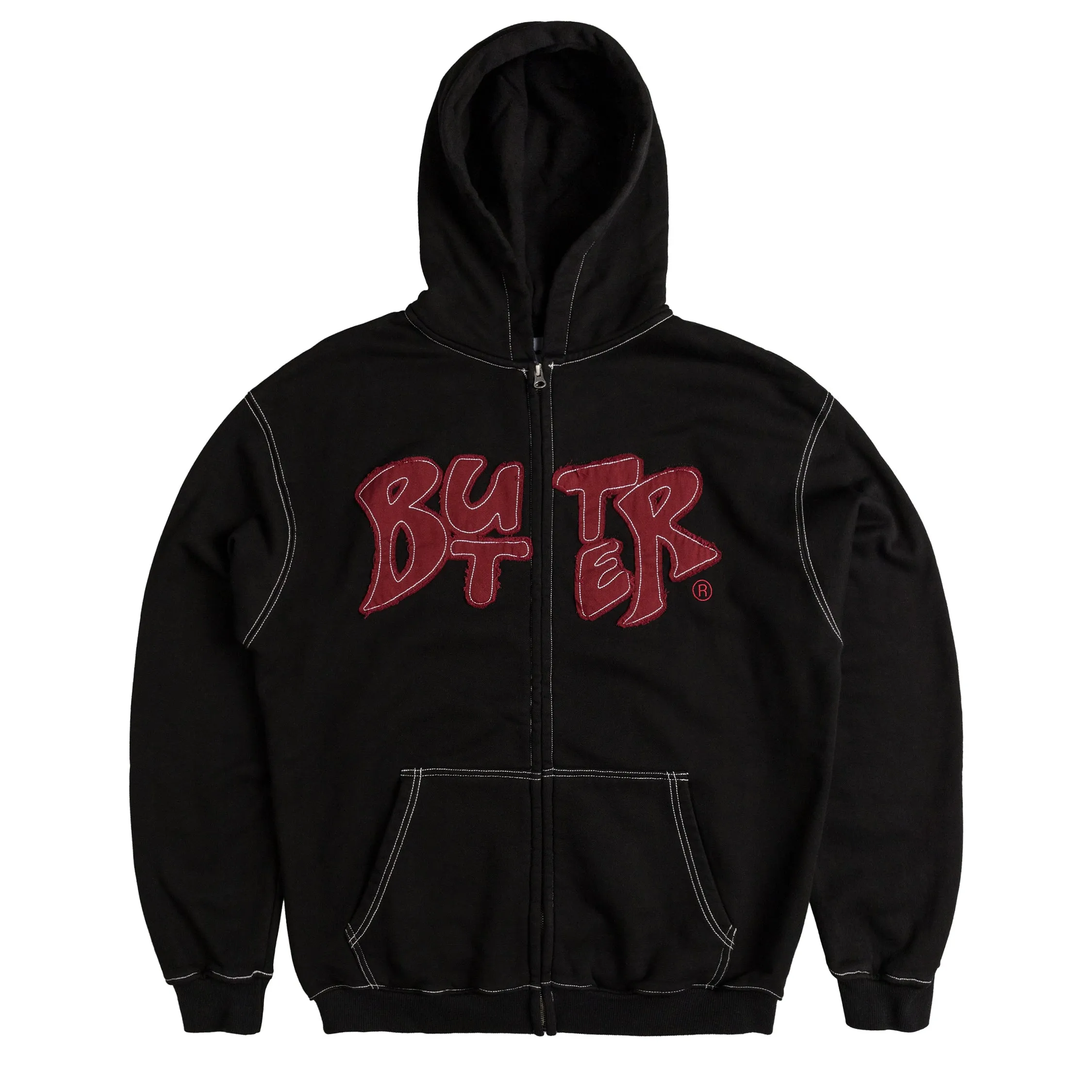 Butter Goods Fabric Applique Zip-Thru Hoodie sold by Asphalt Gold