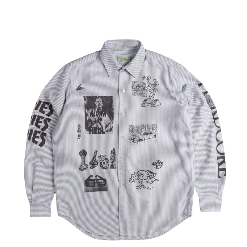 Aries Graphic Overprinted Oxford Shirt sold by Asphalt Gold