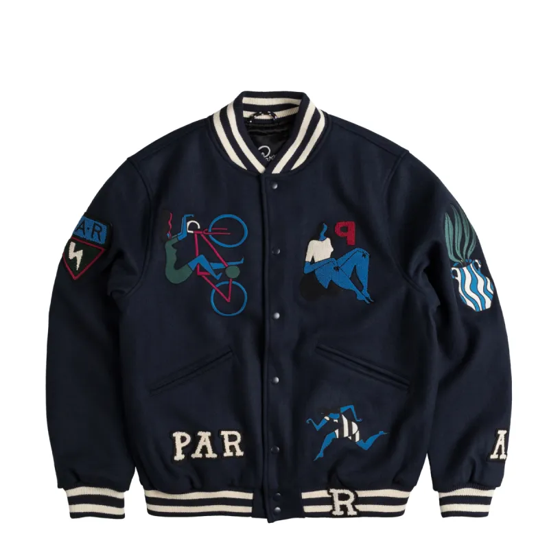 By Parra Run Sit & Bike Varsity Jacket sold by Asphalt Gold