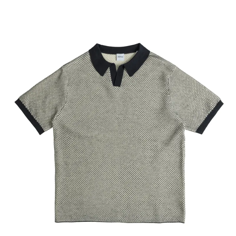 ASPESI Short Sleeve Knitted Polo Shirt sold by Asphalt Gold
