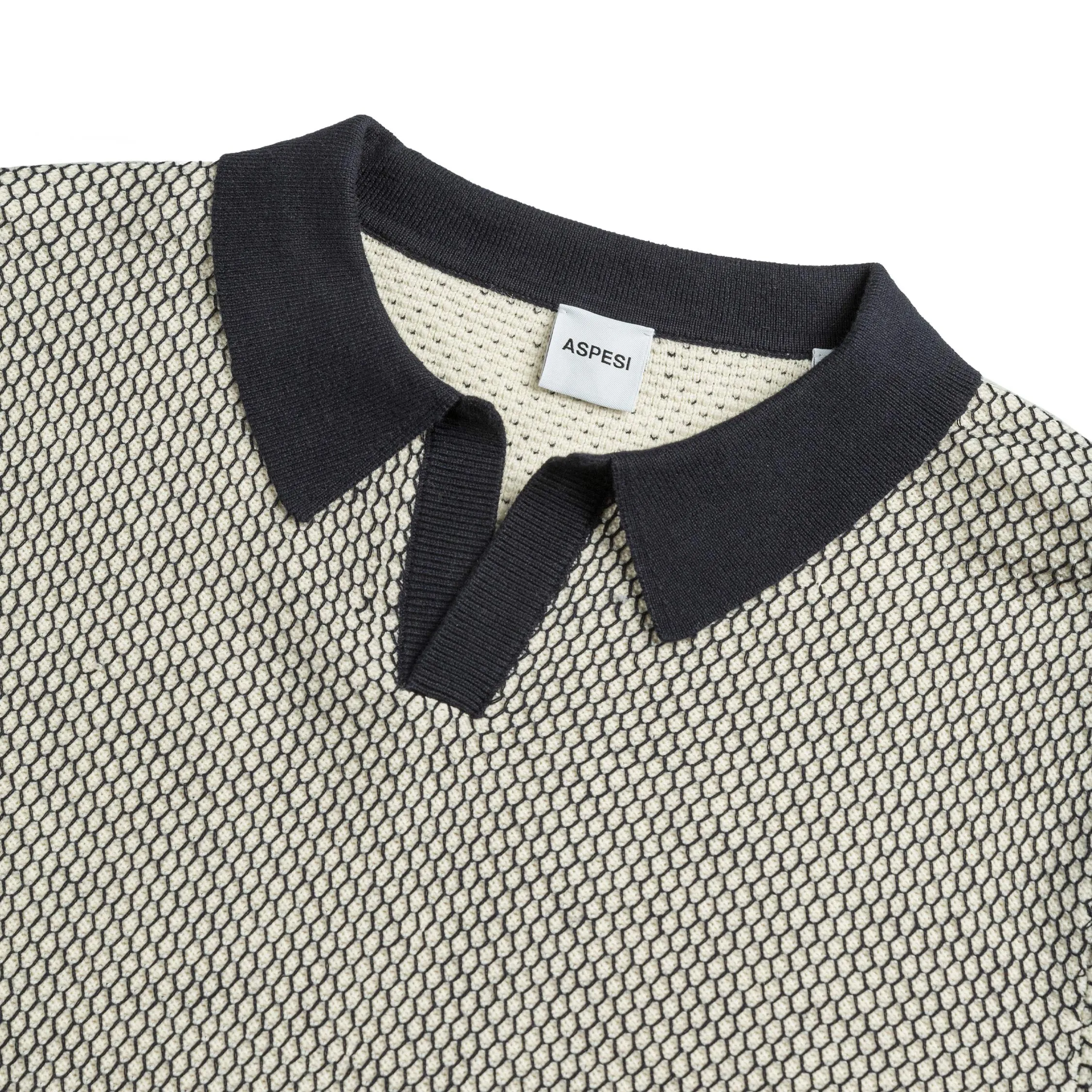 ASPESI Short Sleeve Knitted Polo Shirt sold by Asphalt Gold product image thumbnail 2