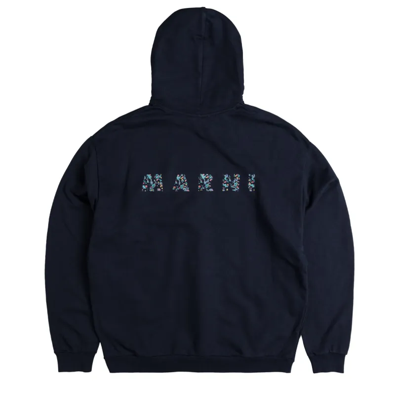 Marni Floral Logo Looback Hoodie sold by Asphalt Gold
