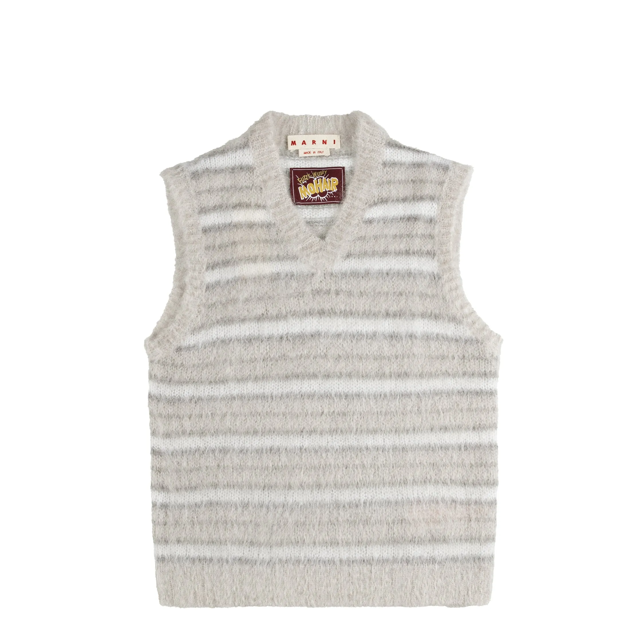 Marni Cream Striped Mohair Vest sold by Asphalt Gold